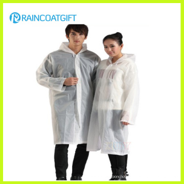 Poncho transparente da chuva do PVC do branco 100% (RVC-128)